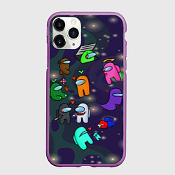 Чехол iPhone 11 Pro матовый Among Us, цвет: 3D-фиолетовый