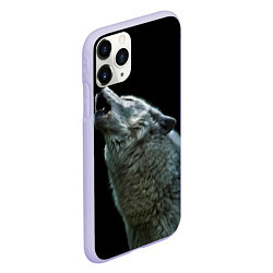 Чехол iPhone 11 Pro матовый Воющий волк, цвет: 3D-светло-сиреневый — фото 2