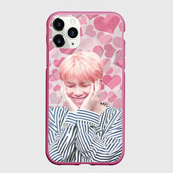 Чехол iPhone 11 Pro матовый BTS, цвет: 3D-малиновый