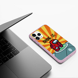 Чехол iPhone 11 Pro матовый Among Us scanner, цвет: 3D-розовый — фото 2