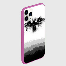 Чехол iPhone 11 Pro матовый ЧЁРНЫЙ ВОРОН, цвет: 3D-фиолетовый — фото 2