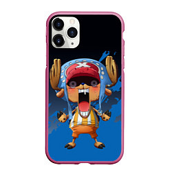 Чехол iPhone 11 Pro матовый One Piece Тони Чоппер, цвет: 3D-малиновый