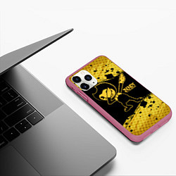 Чехол iPhone 11 Pro матовый BENDY AND THE INK MACHINE, цвет: 3D-малиновый — фото 2