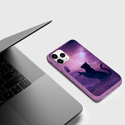 Чехол iPhone 11 Pro матовый Star Cat, цвет: 3D-фиолетовый — фото 2