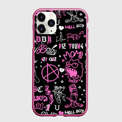 Чехол iPhone 11 Pro матовый LIL PEEP, цвет: 3D-малиновый