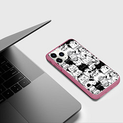 Чехол iPhone 11 Pro матовый Котики, цвет: 3D-малиновый — фото 2