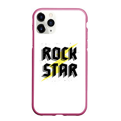 Чехол iPhone 11 Pro матовый Rock star, цвет: 3D-малиновый