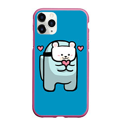 Чехол iPhone 11 Pro матовый Nyan Cat Among Us