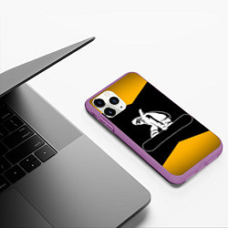 Чехол iPhone 11 Pro матовый Сноубордист, цвет: 3D-фиолетовый — фото 2