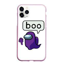 Чехол iPhone 11 Pro матовый BOO Among Us, цвет: 3D-розовый