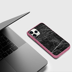 Чехол iPhone 11 Pro матовый Царапины, цвет: 3D-малиновый — фото 2