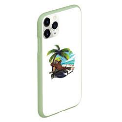 Чехол iPhone 11 Pro матовый Отпуск, цвет: 3D-салатовый — фото 2