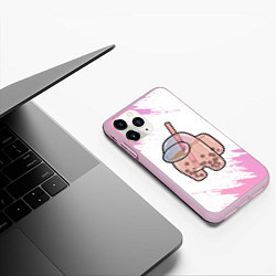 Чехол iPhone 11 Pro матовый Among Us cocktail, цвет: 3D-розовый — фото 2