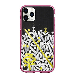 Чехол iPhone 11 Pro матовый GRAFFITY, цвет: 3D-малиновый