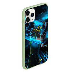 Чехол iPhone 11 Pro матовый NEON SAMURAI, цвет: 3D-салатовый — фото 2
