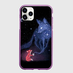 Чехол iPhone 11 Pro матовый Лиса и ее дух, цвет: 3D-фиолетовый