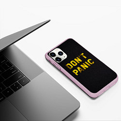 Чехол iPhone 11 Pro матовый DONT PANIC, цвет: 3D-розовый — фото 2