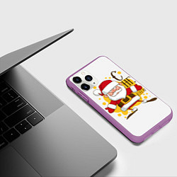 Чехол iPhone 11 Pro матовый С НГ, ёпта!, цвет: 3D-фиолетовый — фото 2