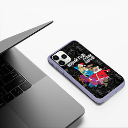 Чехол iPhone 11 Pro матовый Новым год! Гуляй народ!, цвет: 3D-светло-сиреневый — фото 2