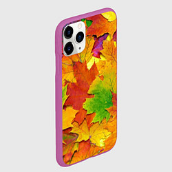 Чехол iPhone 11 Pro матовый Осенние листья, цвет: 3D-фиолетовый — фото 2