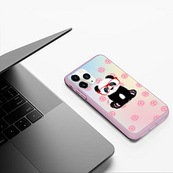Чехол iPhone 11 Pro матовый Милая пандочка, цвет: 3D-розовый — фото 2