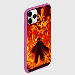 Чехол iPhone 11 Pro матовый Клинок, рассекающий демонов, цвет: 3D-фиолетовый — фото 2