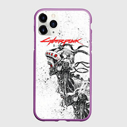 Чехол iPhone 11 Pro матовый CYBERPUNK 2077, цвет: 3D-фиолетовый