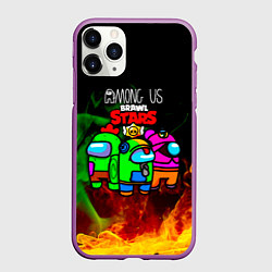 Чехол iPhone 11 Pro матовый Among Us Brawl StarS