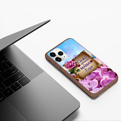 Чехол iPhone 11 Pro матовый Лучшая Мама, цвет: 3D-коричневый — фото 2
