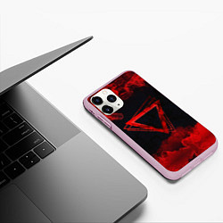 Чехол iPhone 11 Pro матовый FIRE, цвет: 3D-розовый — фото 2