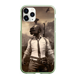Чехол iPhone 11 Pro матовый PUBG, цвет: 3D-салатовый