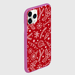Чехол iPhone 11 Pro матовый Новогоднее настроение, цвет: 3D-фиолетовый — фото 2