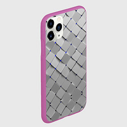Чехол iPhone 11 Pro матовый Геометрия, цвет: 3D-фиолетовый — фото 2