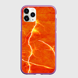 Чехол iPhone 11 Pro матовый Молния, цвет: 3D-фиолетовый