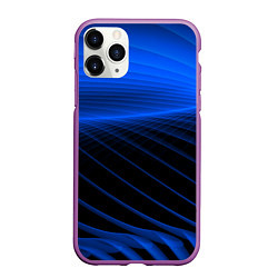 Чехол iPhone 11 Pro матовый Неоновые лучи, цвет: 3D-фиолетовый