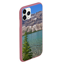 Чехол iPhone 11 Pro матовый Горное озеро, цвет: 3D-малиновый — фото 2