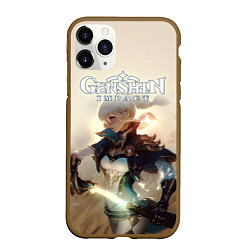 Чехол iPhone 11 Pro матовый Genshin Impact, цвет: 3D-коричневый