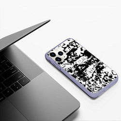 Чехол iPhone 11 Pro матовый Graffiti, цвет: 3D-светло-сиреневый — фото 2