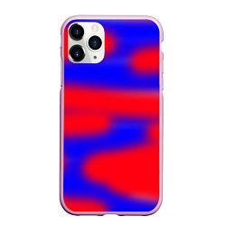 Чехол iPhone 11 Pro матовый Красно-синий, цвет: 3D-розовый