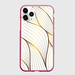Чехол iPhone 11 Pro матовый Белые лепестки, цвет: 3D-малиновый