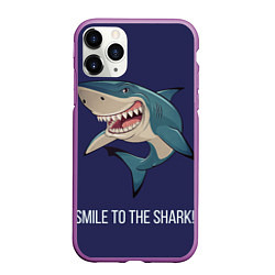 Чехол iPhone 11 Pro матовый Улыбнись акуле, цвет: 3D-фиолетовый