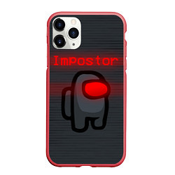 Чехол iPhone 11 Pro матовый AMONG US - IMPOSTOR, цвет: 3D-красный
