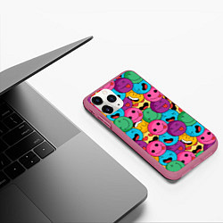 Чехол iPhone 11 Pro матовый Pattern, цвет: 3D-малиновый — фото 2