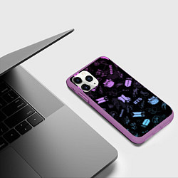 Чехол iPhone 11 Pro матовый BTS, цвет: 3D-фиолетовый — фото 2