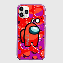 Чехол iPhone 11 Pro матовый Among us, цвет: 3D-фиолетовый