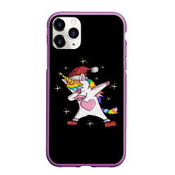 Чехол iPhone 11 Pro матовый Unicorn Dab, цвет: 3D-фиолетовый