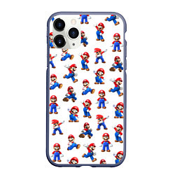 Чехол iPhone 11 Pro матовый Mario, цвет: 3D-серый