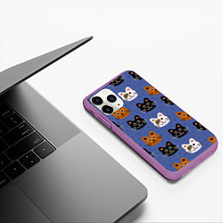 Чехол iPhone 11 Pro матовый Котики, цвет: 3D-фиолетовый — фото 2