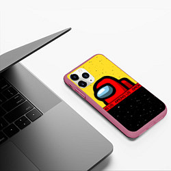 Чехол iPhone 11 Pro матовый AMONG US Амонг Ас, цвет: 3D-малиновый — фото 2