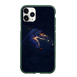 Чехол iPhone 11 Pro матовый Космонавт, цвет: 3D-темно-зеленый